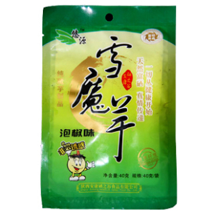  安康特产 纯天然野生雪魔芋干有机无糖零食减肥食品40g泡椒味够味