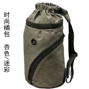  旅行包新款双肩包女休闲背包帆布桶包潮挎包单肩包男士运动包