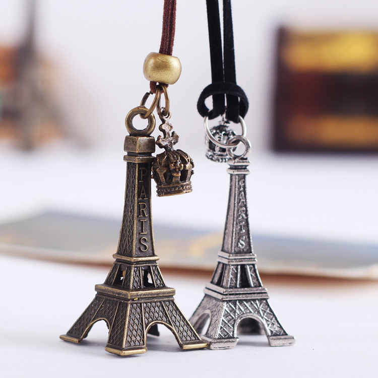 warehouse jewelry retro fashion Eiffel Tower winter long necklace ...