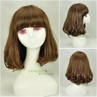 Black hair Qi Liuhai Delta short PEAR head non-mainstream cute girl short hair Bobo wigs hair design