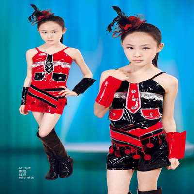 标题优化:新款女儿童舞蹈服街舞表演服现代爵士舞演出服劲舞表演服装包邮