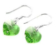 周年店庆买一送一翠绿色桃心水晶耳环