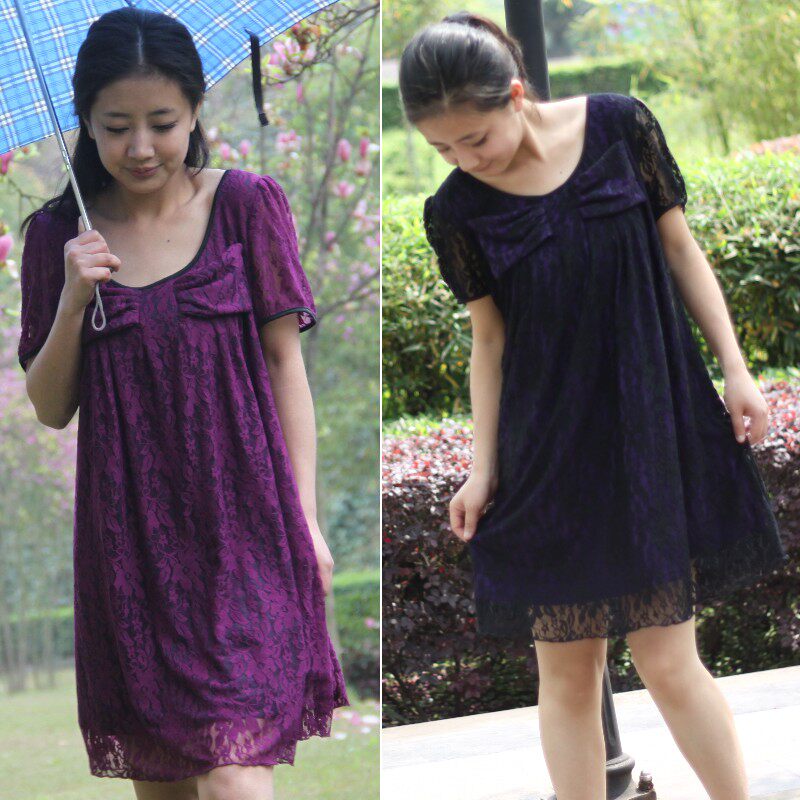 2011新加大码胖人服饰显瘦大码女装时尚夏装韩版娃娃衫蕾丝连衣裙 价格:119.00