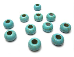  冲五冠特价 浩然水晶DIY饰品批发 合成绿松石转运珠 仅0.5元/粒