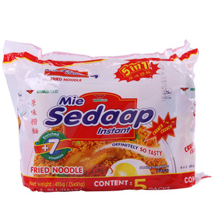  【天猫超市】印尼进口方便面 Sedaap/喜达牌原味捞面 91g*5包/袋