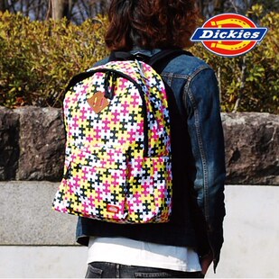  日单 DICKIES 十字拼图 运动休闲 男女韩版双肩背包 旅行包书包