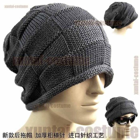 New knitted hat大号全棉潮人粗棒女士针织毛线