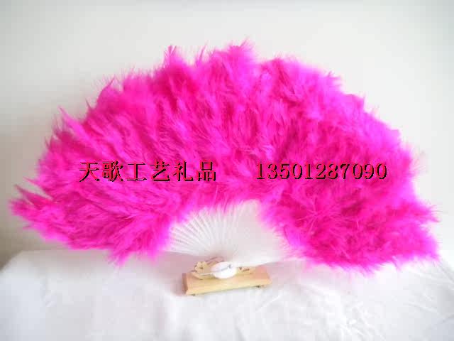 小羽毛扇；28根扇骨加厚羽毛；色彩鲜艳夺目；扇子批发