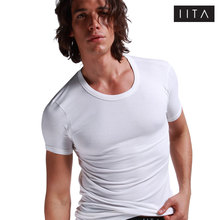 IITA T恤男士短袖超细莫代尔背心弹力修身打底男士内衣 圆领汗衫
