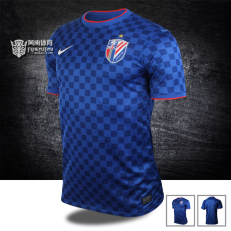 2014新款中超上海申花主场球迷短款球衣足球