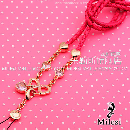 milesi <span class=H>手机</span>挂绳 长款挂脖 相机挂绳 真皮<span class=H>手机</span><span class=H>链</span> 韩国 进口[7935]