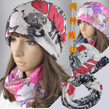 帽子 男女 两用<span class=H>个性</span>图案夏款头巾堆堆帽子 可做空调化疗帽子脖套
