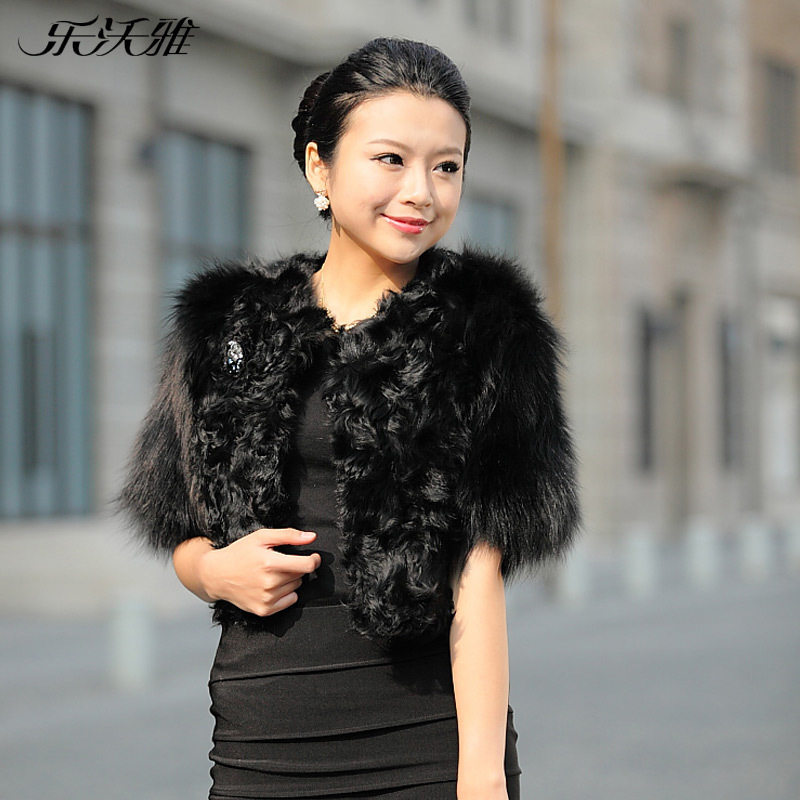 2012新款特价清仓湖羊毛狐狸毛修身短款女装海宁皮草马甲外套马夹