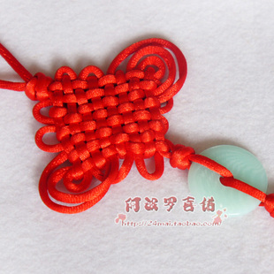  新品 大红中国结 双穗佩玉中国结 婚房挂件 车内挂饰 35*8cm