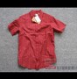 2012款levis red tab系列酒红色男式条纹短袖衬衫 够骚!台湾订单
