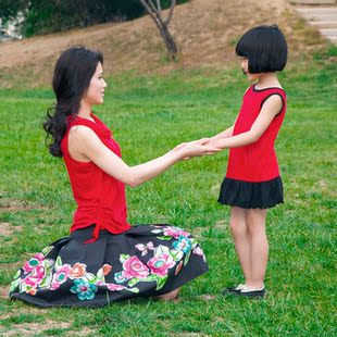  依素芳典亲子装新款夏装裙子上衣母女母子装父子父女装全家装