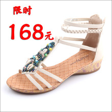 2012卓诗尼新款正品低跟串珠时尚女凉鞋122132150