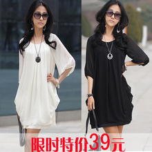 2012夏装新款 连衣裙 女 韩版夏季女装大码连衣裙 雪纺连衣裙