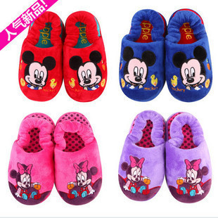  迪士尼米奇米妮跟带儿童棉拖鞋居家拖鞋保暖拖鞋宝宝拖鞋
