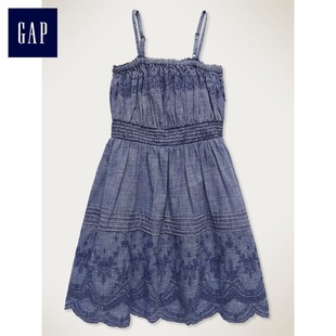  Gap精致绣花甜美蕾丝边吊带连衣裙|儿童000155729|原价299元
