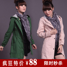 2011秋冬新款 超值新款休闲女装韩版中长款外套修身女式风衣C1519