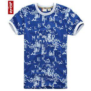 海妍精品 levis 经典印花纯棉男士<span class=H>修身</span>短袖T恤  标准码！