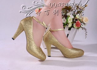 2011 new style Xin Baili counter authentic BVBQ3  red Bridal Shoes Wedding Shoes high heel danxie