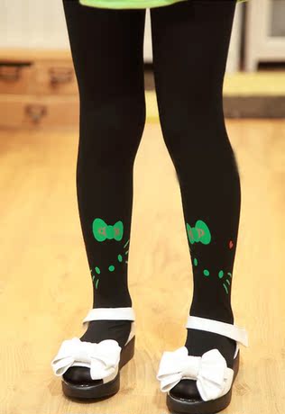 【天天特价】儿童舞蹈袜女童KT猫印花糖果色