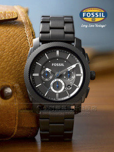  FOSSIL/化石手表 日期黑色男表 美国运动男士手表 fs4552 包邮