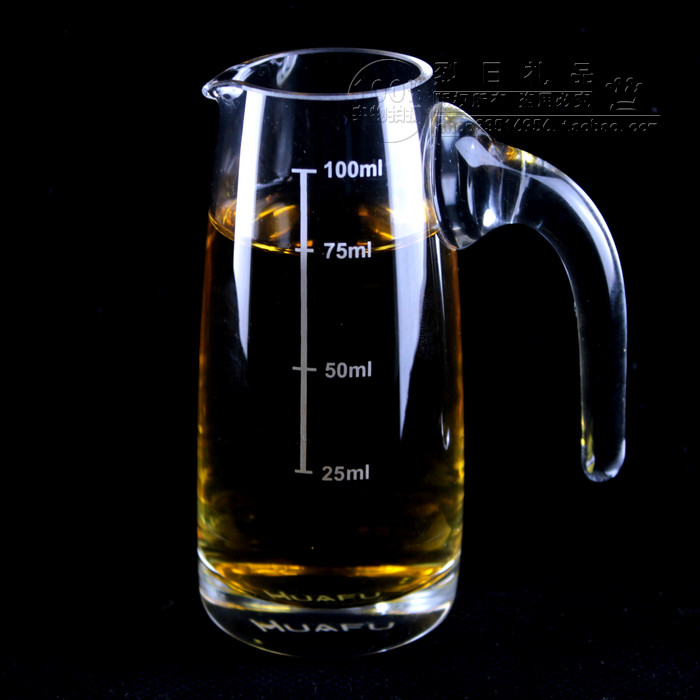 华富雅尚白酒分酒器 带刻度高档手工玻璃小酒壶烈酒杯 100-500ml
