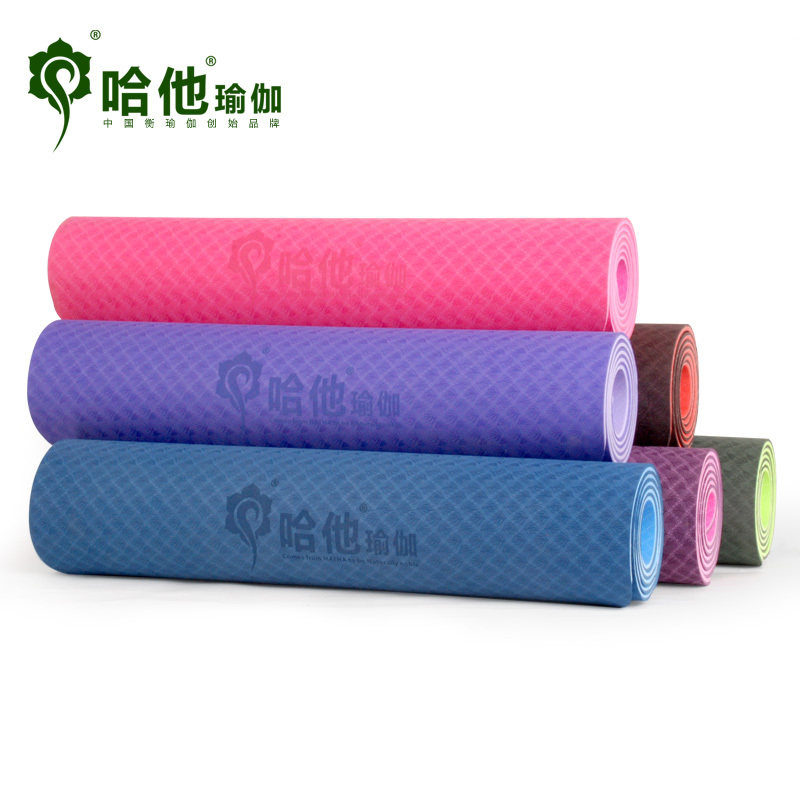 哈他顶级环保加厚6MM瑜伽垫TPE防滑抗菌防潮瑜珈垫正品包邮