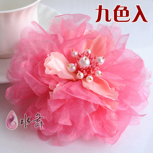  红色浪漫盛放仿真花朵头饰大头花新娘发饰结婚海边发夹婚纱配饰品