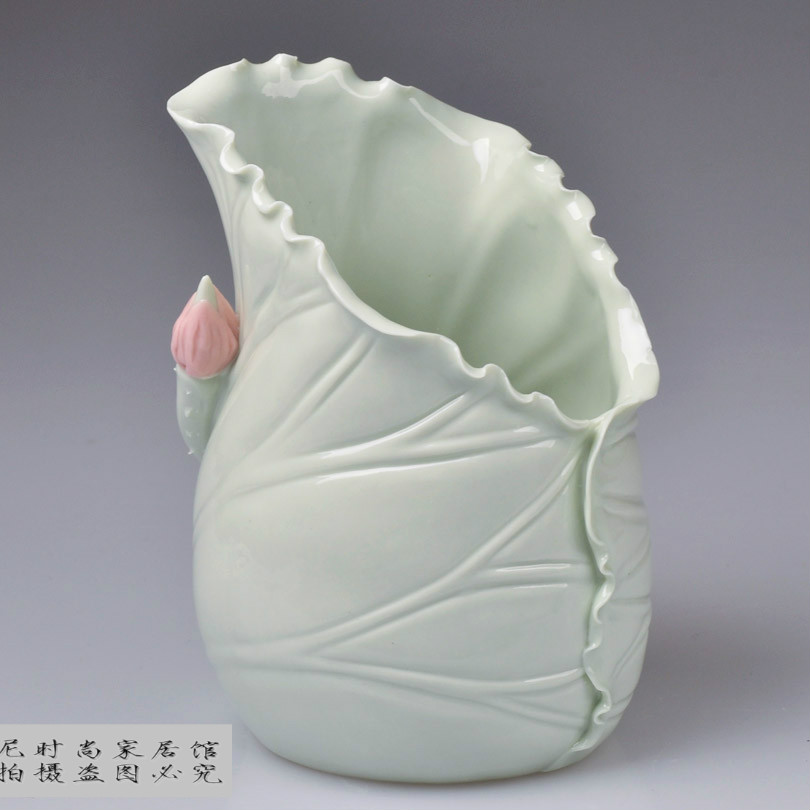 特价 手工清新荷叶花瓶笔筒/时尚家居装饰品/个性家饰摆件 特价 手工清新荷叶花瓶笔筒/时尚家居装饰品/个性家饰摆件