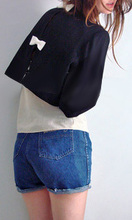 美丽说<span class=H>TOP</span><span class=H>SHOP</span>/asos后背缀蝴蝶结 短款 小西装／小外套