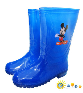  冬迪士尼加绒儿童雨靴大版卡通水晶加内胆可拆卸米奇男童雨鞋