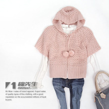 棉先生 2010新款日系VIVI杂志款毛球装饰小蝙蝠短款毛衣 S3739