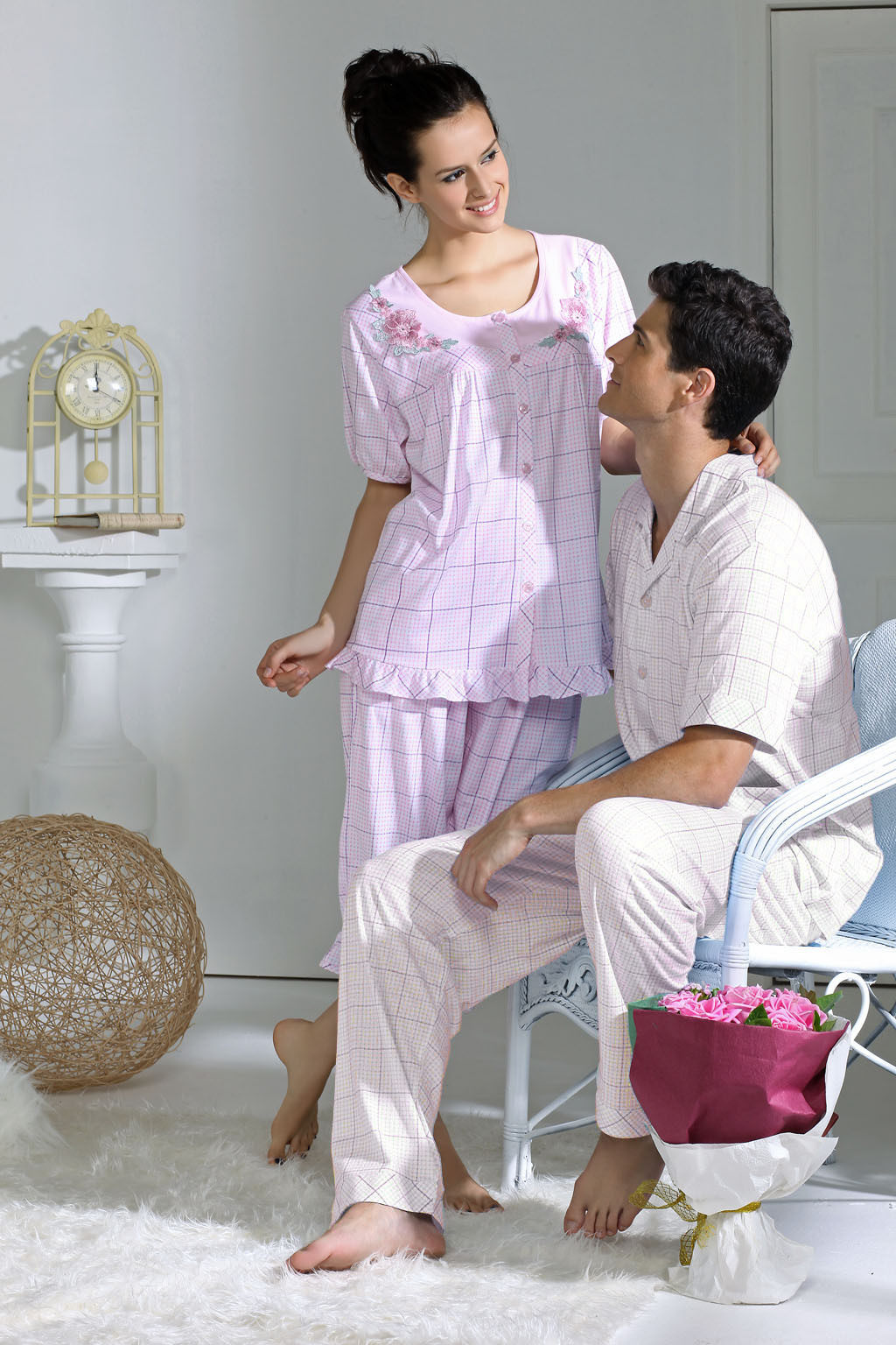 <em>家居服</em>礼物_长裤礼物_<em>芬腾家居服</em>男夏款纯棉
