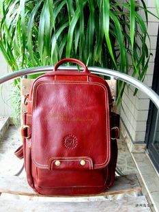  藏皮客头层牛皮真皮女包复古学院风女士双肩包女生背包斜挎包包邮