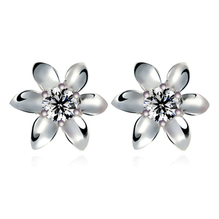  KAiLA 徐静蕾 镶钻春日花香耳钉 女 925纯银 新娘 婚庆 耳环耳饰