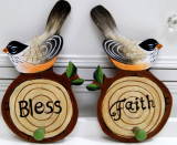 AJ爱尚家居田园彩绘/木制挂钩衣帽钩/小鸟挂钩