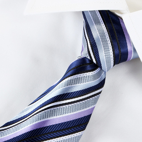 雅戈尔正品男士领带正装商务结婚领带精美蓝色条纹领带P026商品大图