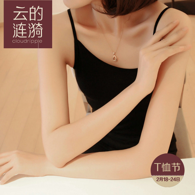 佳云 2014新款 不对称设计吊带修身小背心 百搭亲肤莫代尔打底衫