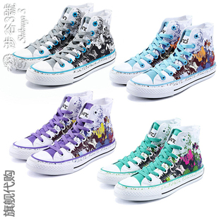 Lady Vancl every guest for shoes high honesty product punk boom-steel roses women's high help canvas shoes 4 color