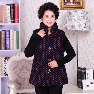 中<em>老年马甲</em>背心圆点加厚<em>老年人</em>女装秋装<em>马甲</em>老