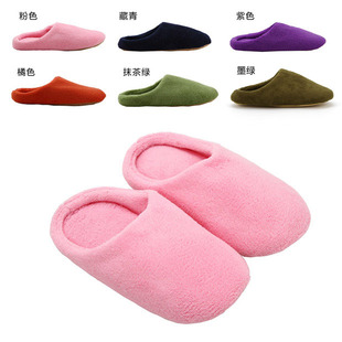 Foreign trade original candy-color coral fleece slippers for men and women at home