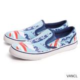 包邮Vancl/凡客诚品风情假日帆布女鞋 珊瑚蓝色