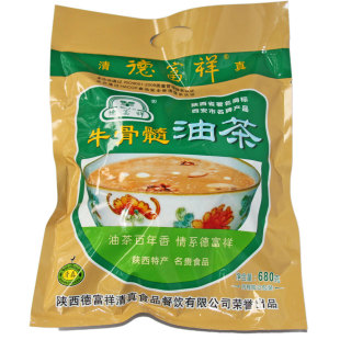  陕西西安特产 德富祥油茶 牛骨髓油茶680g 清真食品 德福祥油茶面