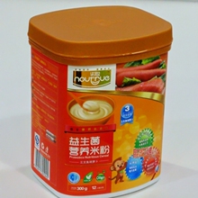 诺聪益生菌营养米粉3段(三文鱼)300g/听 小袋独立包装辅食 米糊