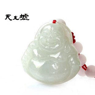 天光墟玉器 天然翡翠A货玉佛吊坠 缅甸玉坠挂件 女款 正品FC019
