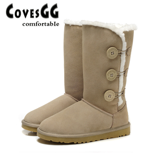  CovesGG真牛皮雪地靴1873清仓高筒靴牛筋底女靴子女鞋子冬靴包邮